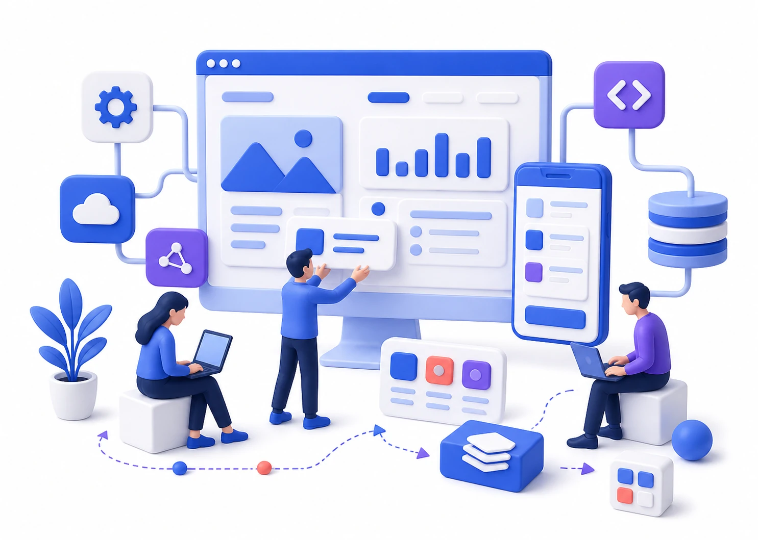 Custom web application development illustration