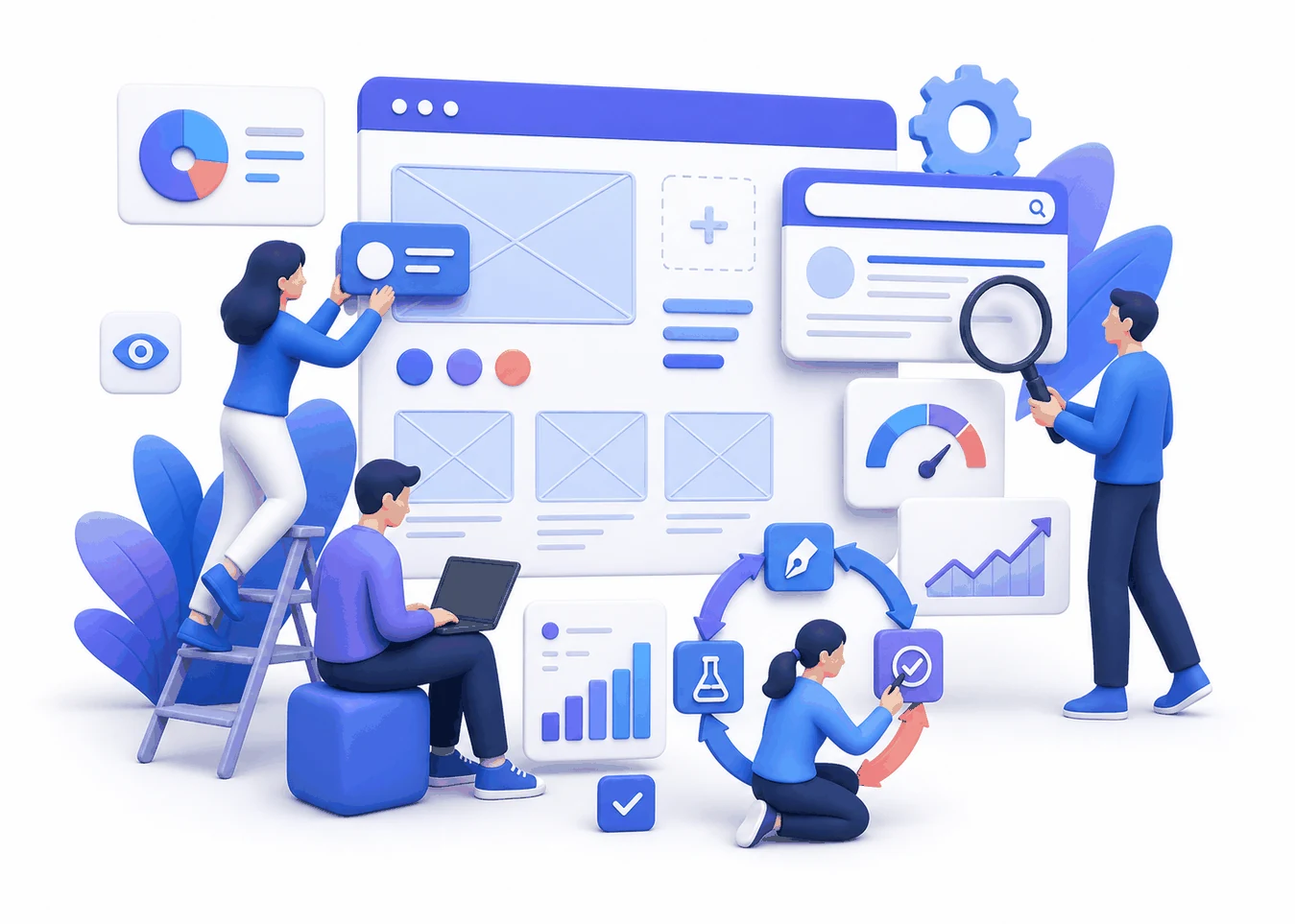 Responsive website design and user experience illustration